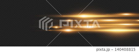 Golden horizontal lights generating motion trails and abstract speed effect on black background Golden horizontal lights generating motion trails and abstract speed effect on black background 140408815