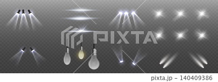 Set of realistic light effects suitable for overlays and graphic design elements Set of realistic light effects suitable for overlays and graphic design elements 140409386