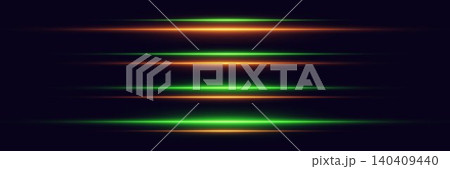 Light lines moving horizontally across a dark background, representing speed and technology Light lines moving horizontally across a dark background, representing speed and technology 140409440