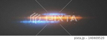 Energetic light streaks creating a dynamic overlay element with bright particles 140409520