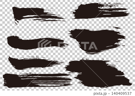 Hand-drawn brushstroke vector illustration material in black. Hand-drawn brushstroke vector illustration material in black. 140409537