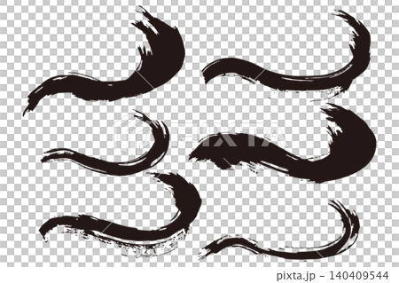 Hand-drawn brushstroke vector illustration material in black. 140409544