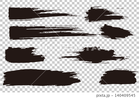 Hand-drawn brushstroke vector illustration material in black. 140409545