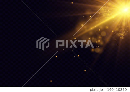 Golden light rays and sparkling particles creating an abstract overlay illumination Golden light rays and sparkling particles creating an abstract overlay illumination 140410250