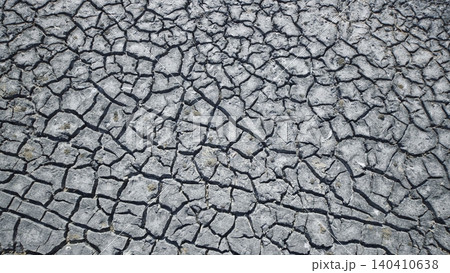 Dry, cracked earth texture reveals the impact of severe drought in crimea, highlighting the consequences of climate change Dry, cracked earth texture reveals the impact of severe drought in crimea, highlighting the consequences of climate change 140410638