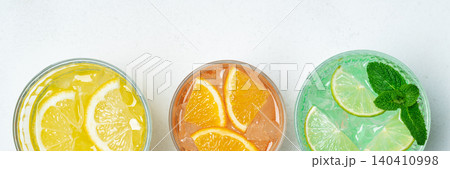 Citrus summer drinks banner copy space Citrus summer drinks banner copy space 140410998