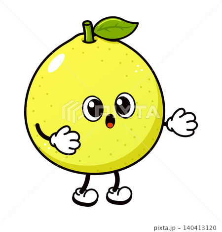 Cute amazed pomelo character illustration Cute amazed pomelo character illustration 140413120