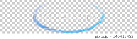 Transparent background with a glowing blue wave ring; abstract light ring material. 140413452