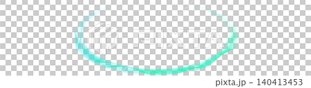 A wave ring glowing green against a transparent background; an abstract light ring material. 140413453