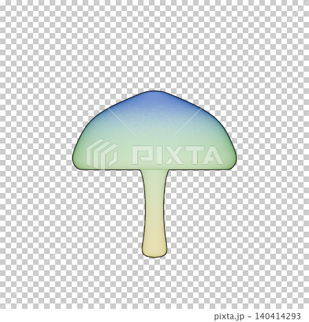 Blue mushroom illustration on a transparent background (cutout) Blue mushroom illustration on a transparent background (cutout) 140414293