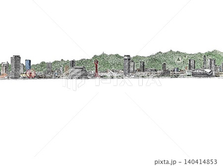 神戸線画(水彩)海空無し 神戸線画(水彩)海空無し 140414853