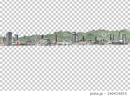 神戸線画(水彩)海空無し 神戸線画(水彩)海空無し 140414853