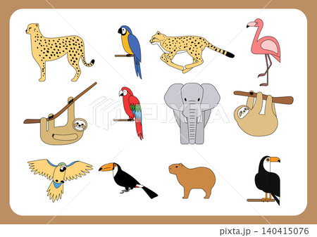 Vector illustration of tropical wildlife. Vector illustration of tropical wildlife. 140415076