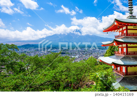 【山梨県 富士吉田市】新倉山浅間公園 富士山 【山梨県 富士吉田市】新倉山浅間公園 富士山 140415169