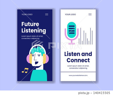 Flat Cartoon Hand Drawn World Listening Day Social Media Vertical Banner Background Flat Cartoon Hand Drawn World Listening Day Social Media Vertical Banner Background 140415505