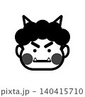鬼のアイコン（モノクロ） 140415710