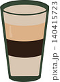 Iced Latte Coffee in Transparent Plastic Cup Flat Vector Illustration  140415723