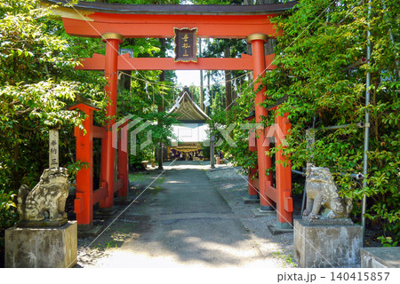 赤い鳥居と参道 赤い鳥居と参道 140415857