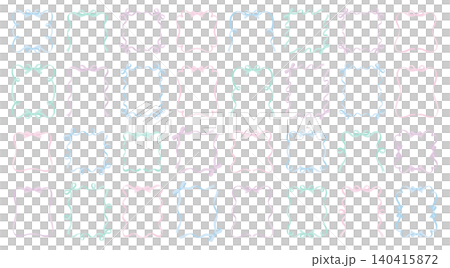 かわいいリボンのフレームのベクターイラストセット。りぼん、飾り、パステルカラー 140415872