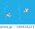 水の中を泳ぐ金魚のイラスト 140416223
