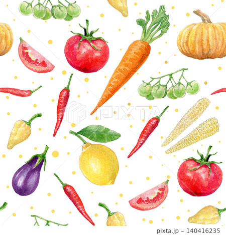 watercolor seamless pattern with farm vegetables watercolor seamless pattern with farm vegetables 140416235