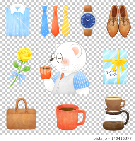Father's Day Illustration Set: Polar Bear Dad's Break Time 140416377