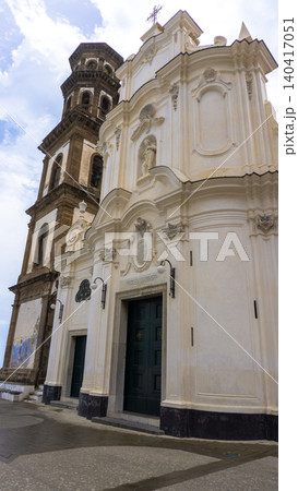 Atrani - Amalfi coast - facade of baroque church Chiesa di Santa Maria Maddalena. 140417051