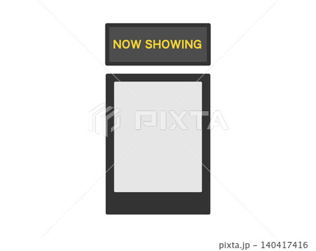 「NOW SHOWING」と書かれた看板とポスター イラスト 「NOW SHOWING」と書かれた看板とポスター イラスト 140417416