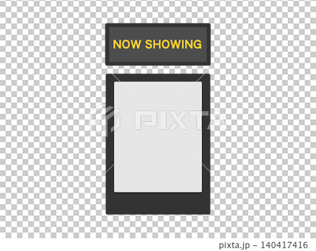 「NOW SHOWING」と書かれた看板とポスター イラスト 「NOW SHOWING」と書かれた看板とポスター イラスト 140417416