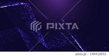 Abstract Purple Digital Grid Wave Technology Background. Abstract Purple Digital Grid Wave Technology Background. 140418052