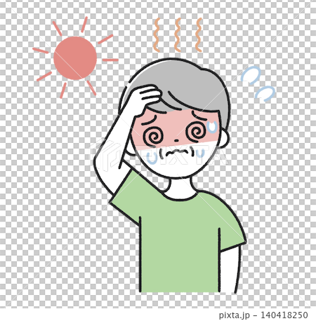 Senior men with heatstroke Senior men with heatstroke 140418250