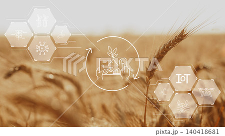 Smart farm technology shows data collection and analysis for crop management Smart farm technology shows data collection and analysis for crop management 140418681
