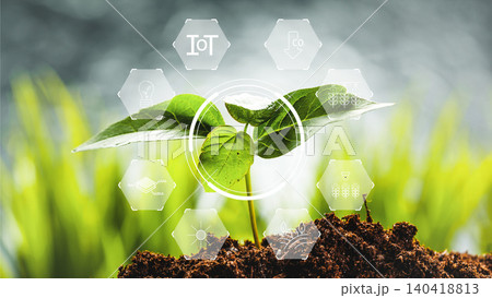 Growing plants in a smart farm with technology for better crop management and farming practices Growing plants in a smart farm with technology for better crop management and farming practices 140418813