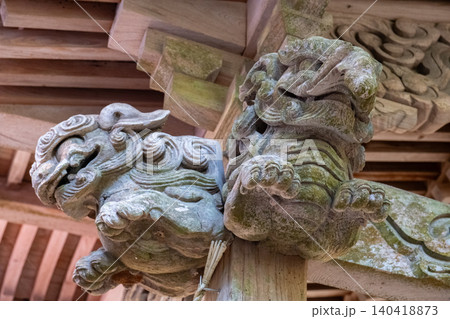 手見神社 本殿の木鼻 鳥取県鳥取市国府町松尾 手見神社 本殿の木鼻 鳥取県鳥取市国府町松尾 140418873