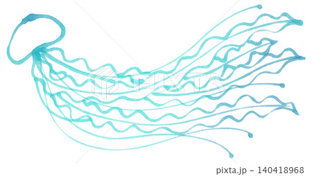 じんわりしたマーカーで描いたくらげ じんわりしたマーカーで描いたくらげ 140418968
