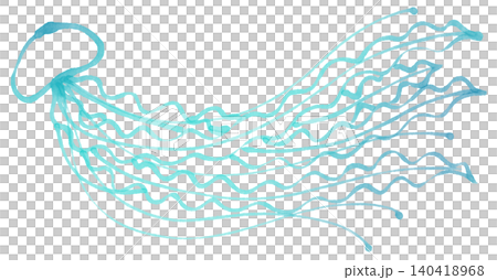 じんわりしたマーカーで描いたくらげ じんわりしたマーカーで描いたくらげ 140418968