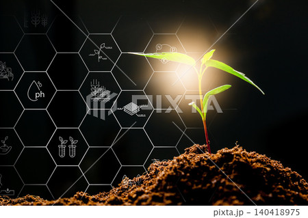 Smart farm technology helps plants grow in a controlled environment with data analysis Smart farm technology helps plants grow in a controlled environment with data analysis 140418975
