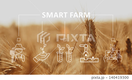 Smart farm shows different aspects of modern agricultural technology and practices Smart farm shows different aspects of modern agricultural technology and practices 140419300