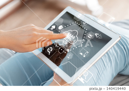 Using a tablet to access SaaS applications for work or personal tasks 140419440
