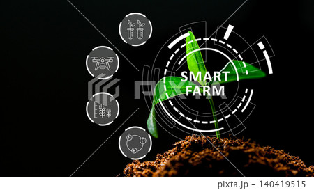 Growth of a plant in a smart farm using modern technology and methods for agriculture Growth of a plant in a smart farm using modern technology and methods for agriculture 140419515