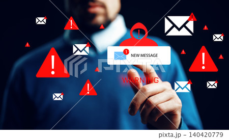 Scam call sms warning and alert message on a mobile phone display Scam call sms warning and alert message on a mobile phone display 140420779