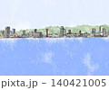 神戸ランドマーク線画(水彩)海山空 140421005