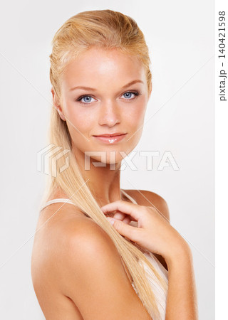 Portrait, beauty and smile with model woman, skincare and happy on white background. Cosmetic, spa and wellness aesthetic for facial treatment, self care and cosmetology and makeup in studio Portrait, beauty and smile with model woman, skincare and happy on white background. Cosmetic, spa and wellness aesthetic for facial treatment, self care and cosmetology and makeup in studio 140421598