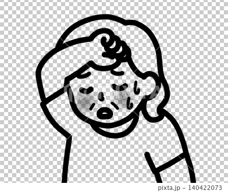 Senior woman feeling unwell due to heatstroke (icon) Senior woman feeling unwell due to heatstroke (icon) 140422073