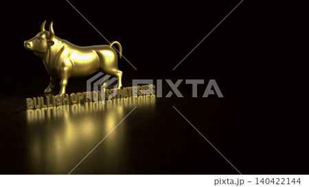 Golden Bullish Option Strategies Investment Concept Display 3d render. Golden Bullish Option Strategies Investment Concept Display 3d render. 140422144