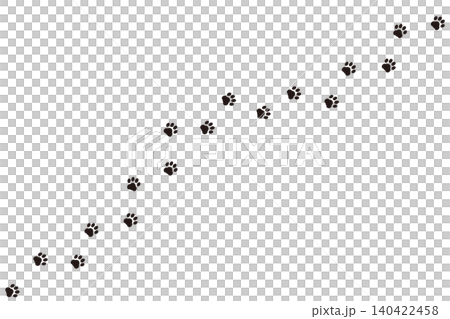 かわいい肉球の足跡イラスト 140422458