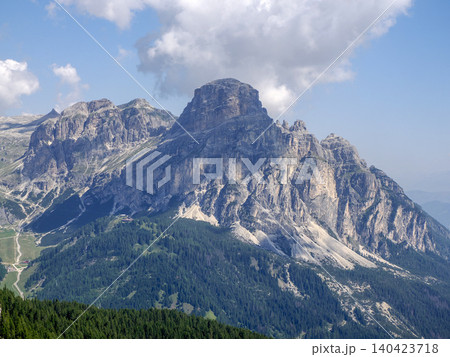 Sassongher Dolomites Corvara view from piz boe mountain landscape Sassongher Dolomites Corvara view from piz boe mountain landscape 140423718