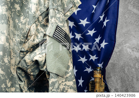 US army military khaki uniform close up 140423986