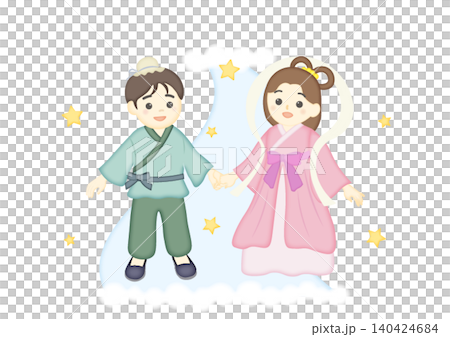 織姫と彦星のイラスト 140424684