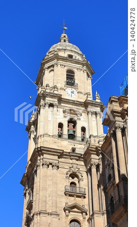 The North tower of the Cathedral of Malaga.  The cathedral was constructed between 1528 and 1782 although the south tower was never completed. 140424778